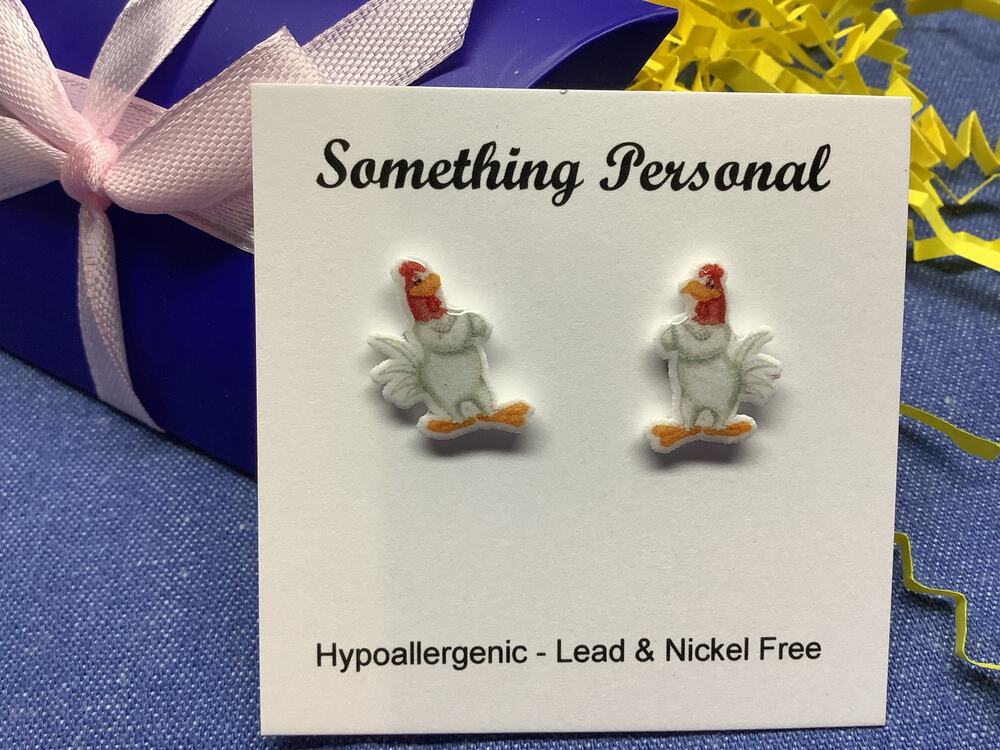 Foghorn Leghorn Rooster- Looney Tunes Inspired Post Earrings -Gift Boxed - Chibi